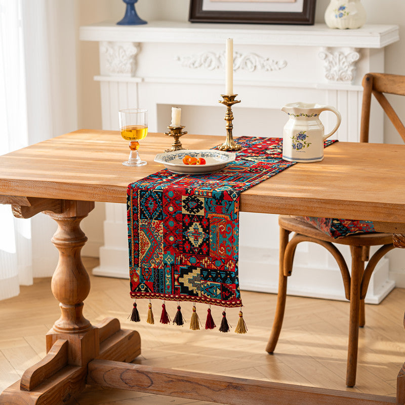 Decorative Floral Tapestry Table Runner
