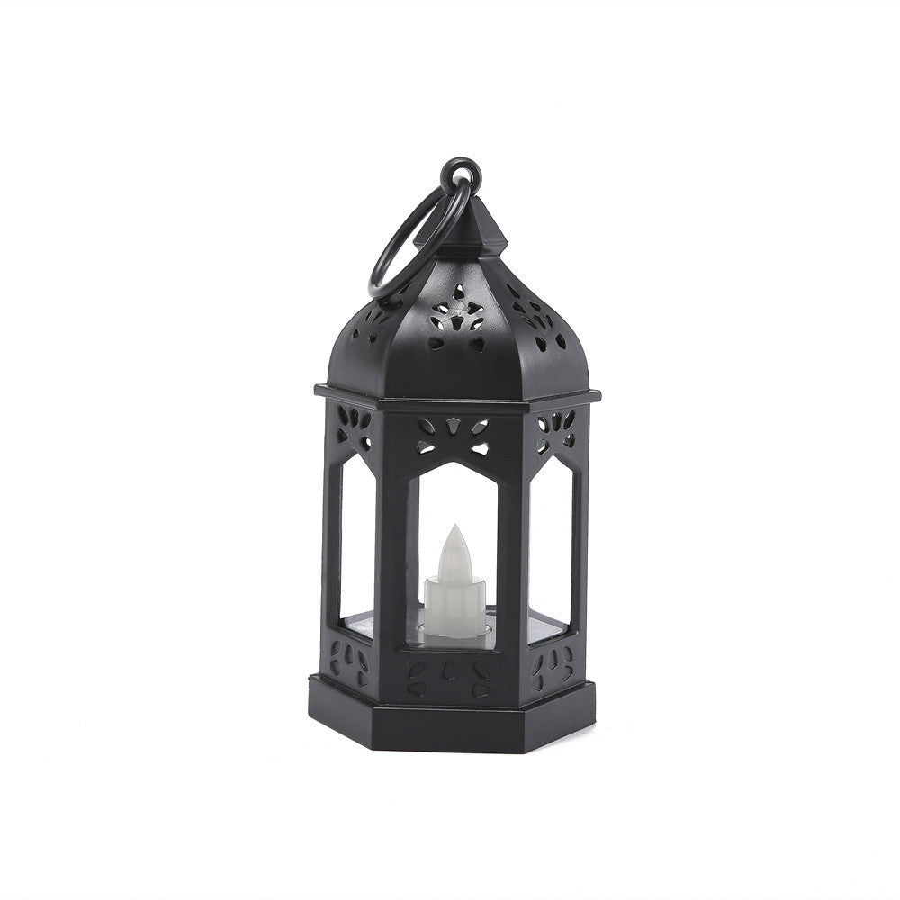 Moroccan Style Hexagonal Metal LED Lantern Acalora
