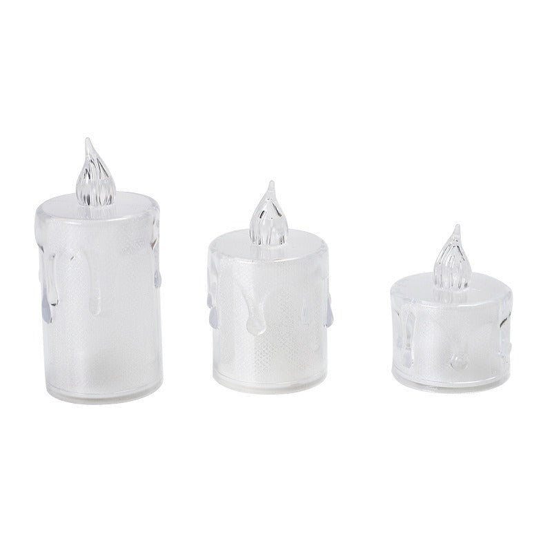 Decorative Flameless LED Tealight Candle Set with Realistic Dripping-Wax Glass Holders Acalora