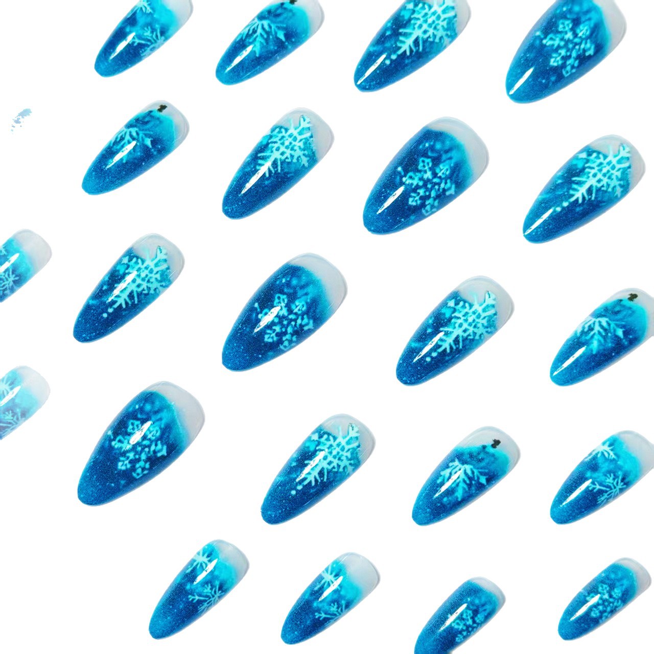 Snowflake Pattern Stiletto Nail Art Acalora