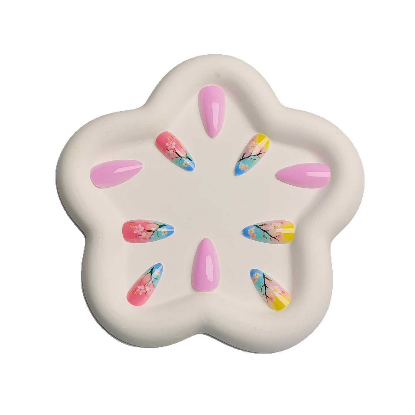 Floral Blossom-Themed Nail Art Acalora