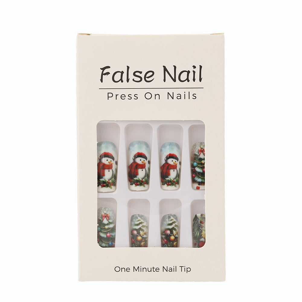 Creative artificial nails in festive Christmas design Acalora