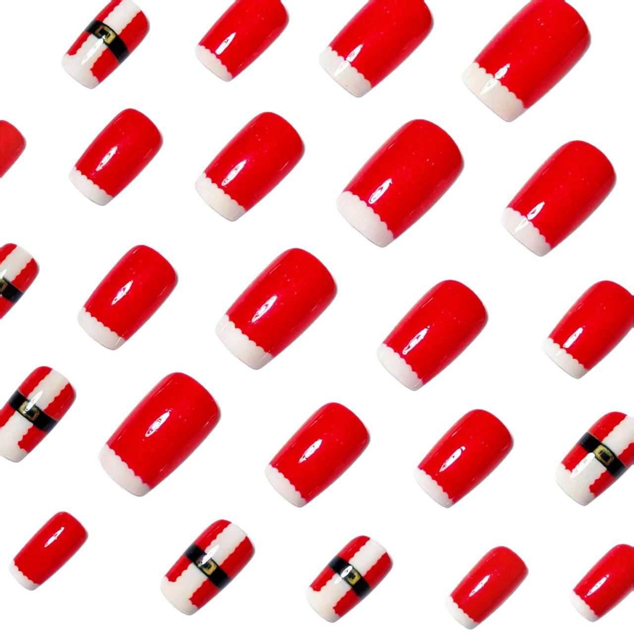 Festive Santa Claus-Themed Nail Art Acalora