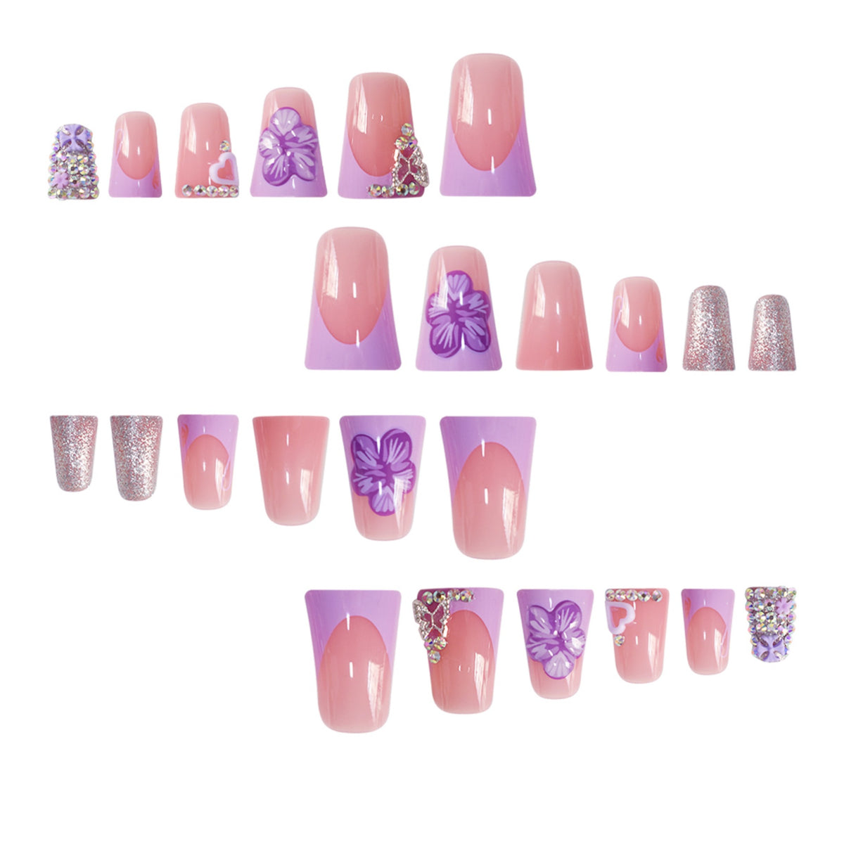Decorative Floral Press-On Nails Acalora