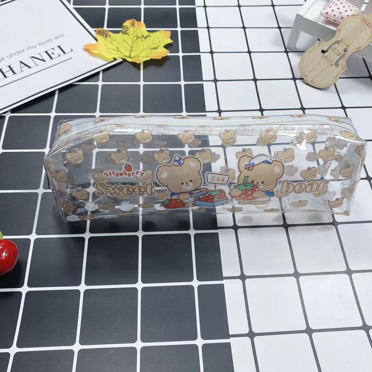 Cute Bear Patterned Pencil Case Acalora