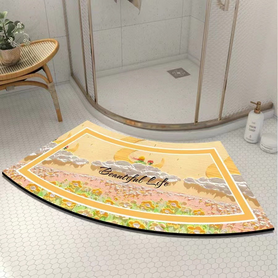 Artistic Curved Bath Mat