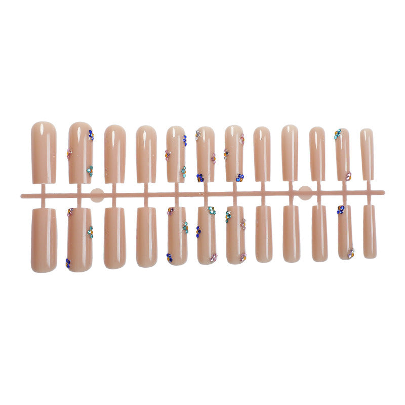 Decorative Press-On Nail Set with Floral and Gem Accents Acalora 1788496020