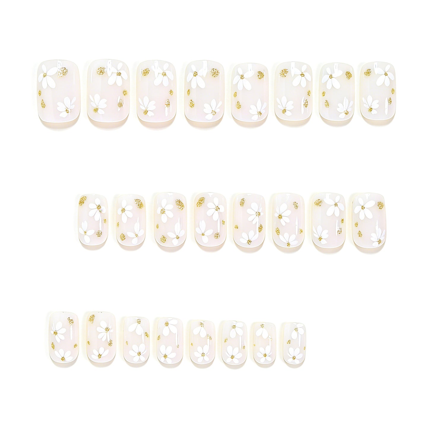 Elegant Floral Design Press-On Nail Art Acalora
