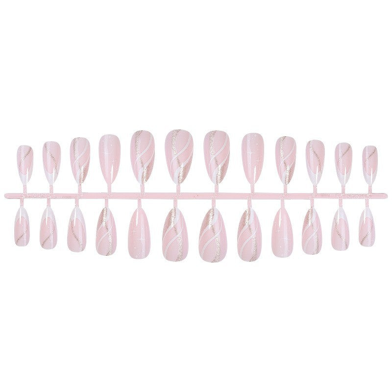 Premium Press-On Nail Art Set with Elegant Swirl Design Acalora