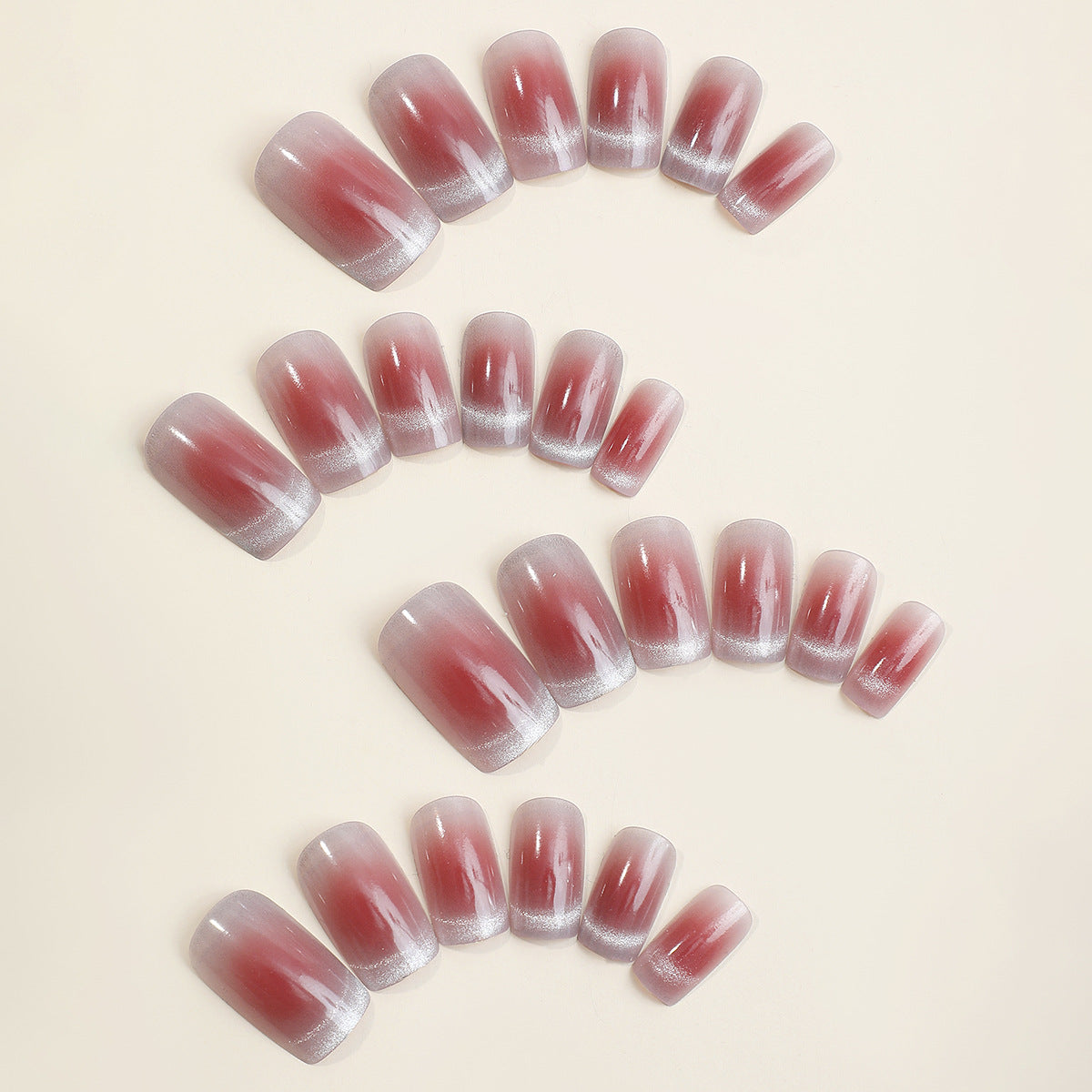 Elegant Press-On Nail Kit with Gradient Design Acalora