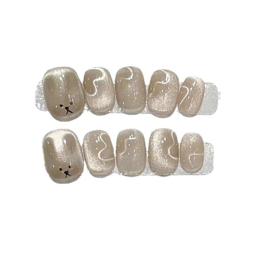 Playful Animal-Themed Press-On Nail Set Acalora