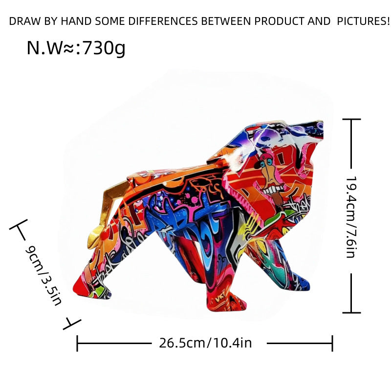 Colorful lion figure made of high-quality resin Acalora