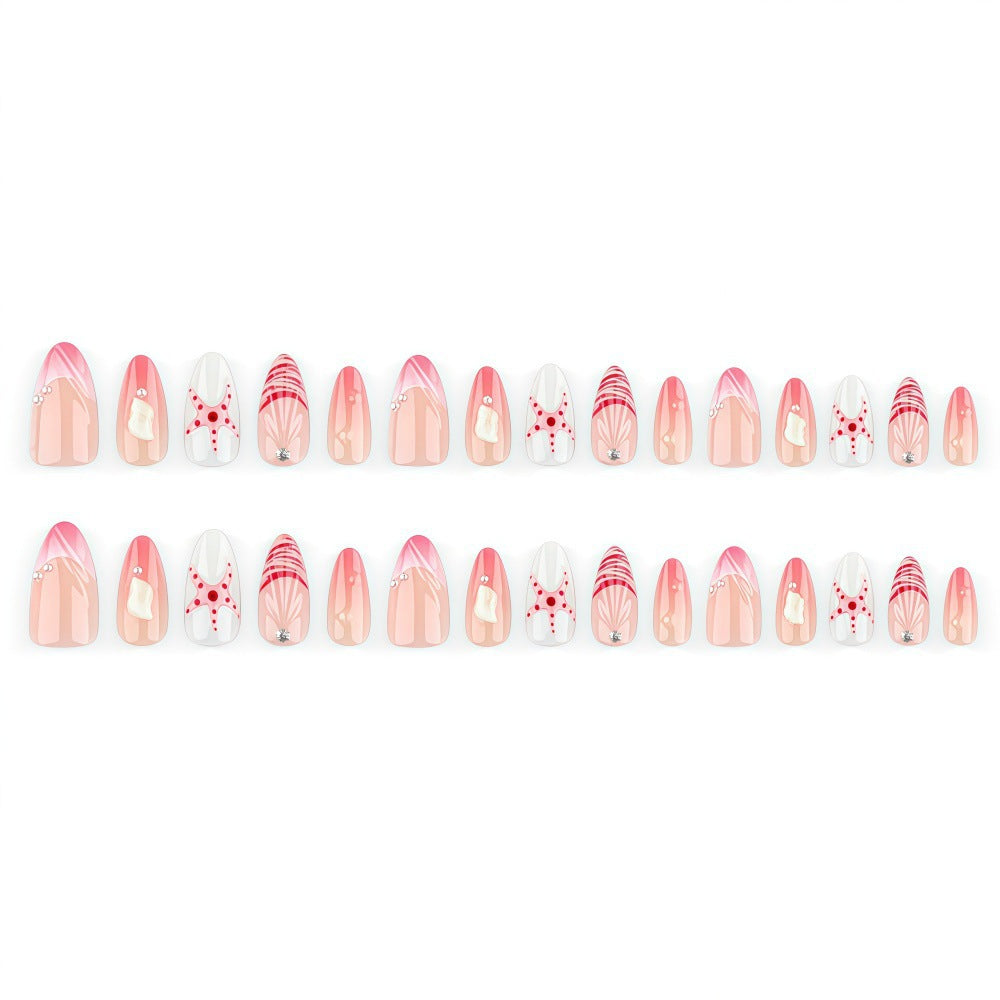 Elegant sea motif artificial nails Acalora