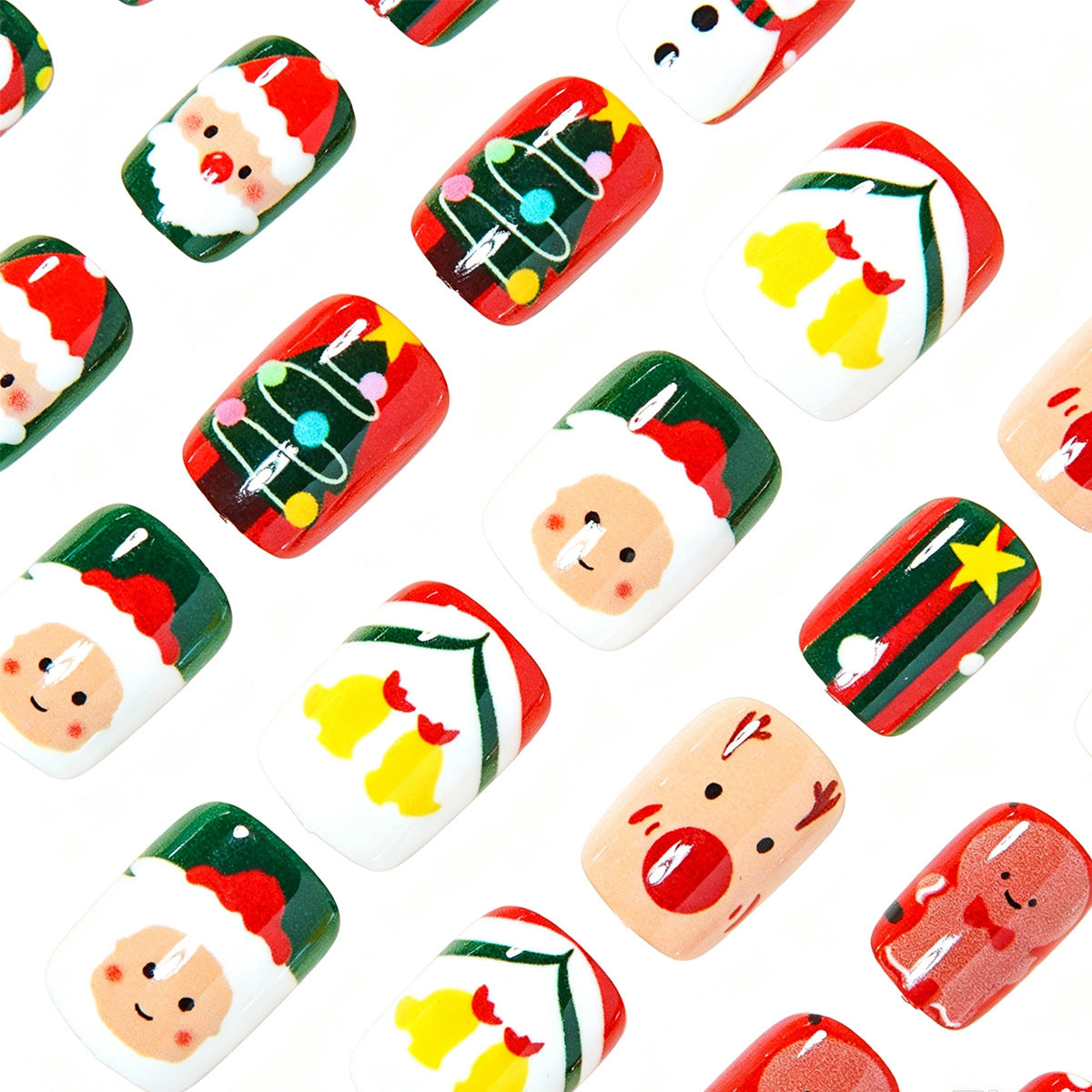 Festive Holiday-Themed Press-On Nail Art Acalora