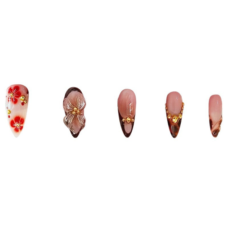 Artistic 3D Floral Press-On Nail Art Set Acalora