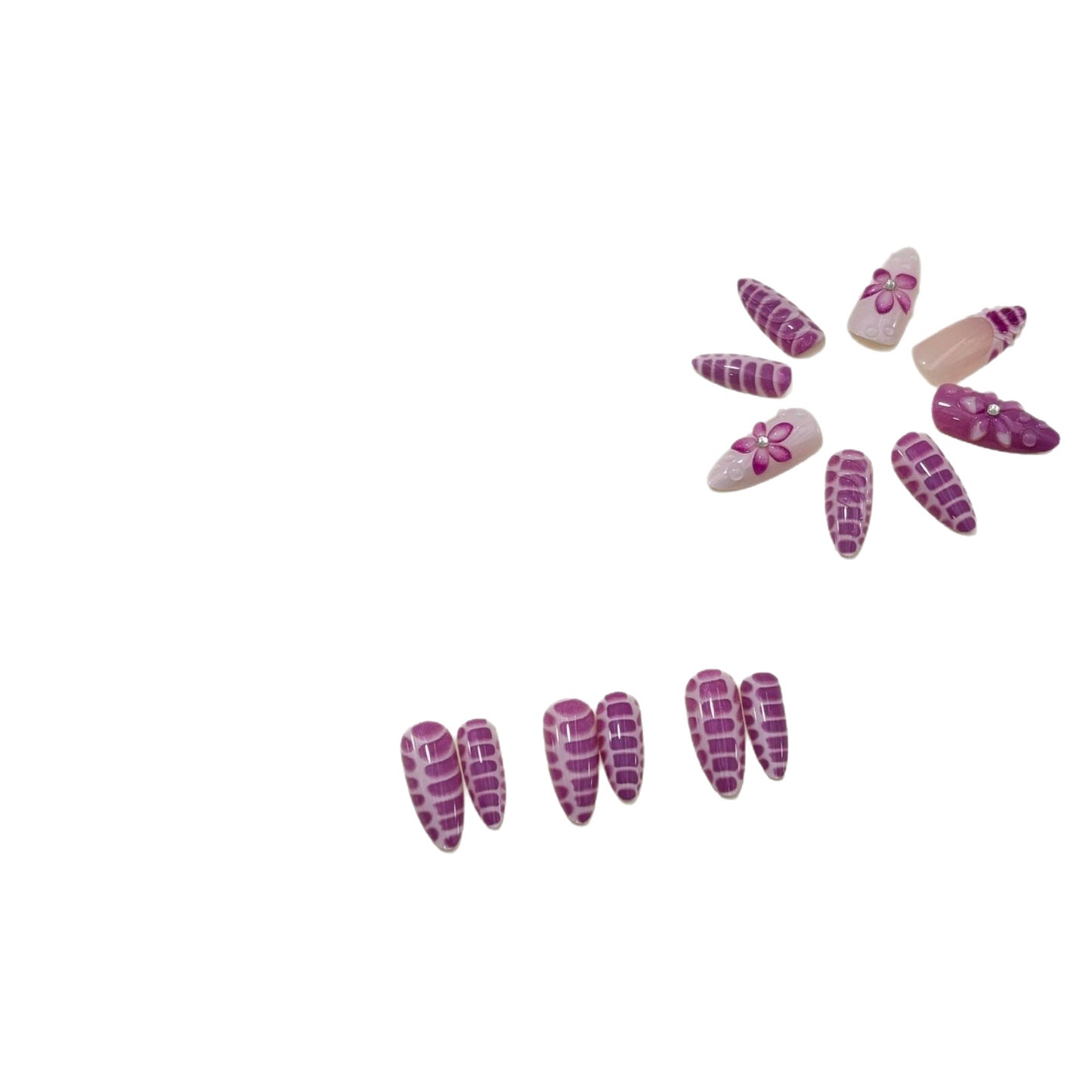 Premium Floral Press-On Nails Acalora