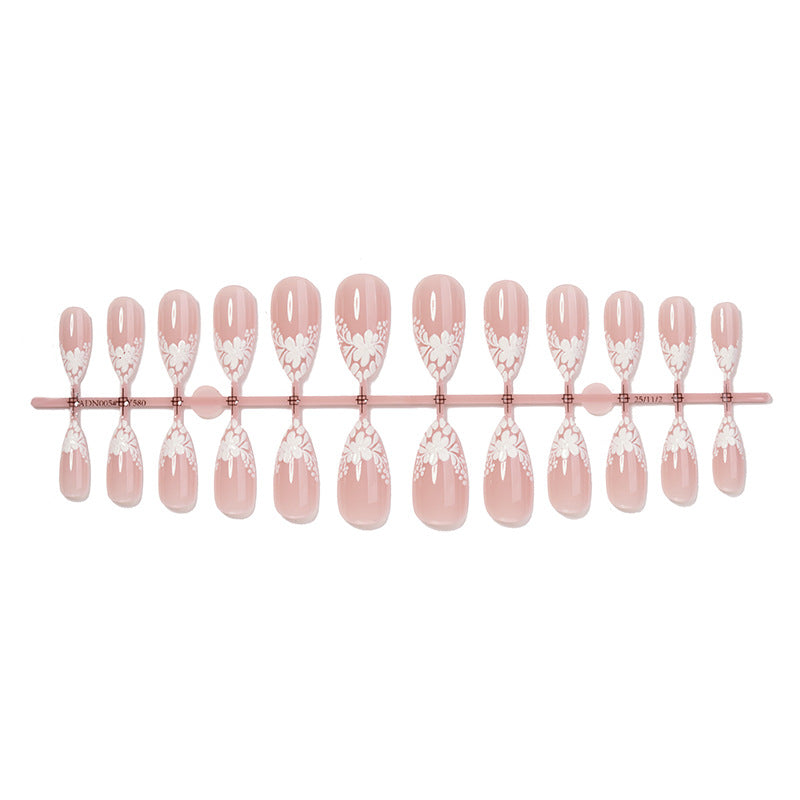 Elegant Decorative Press-On Nail Set with Floral Accents Acalora 1788495970