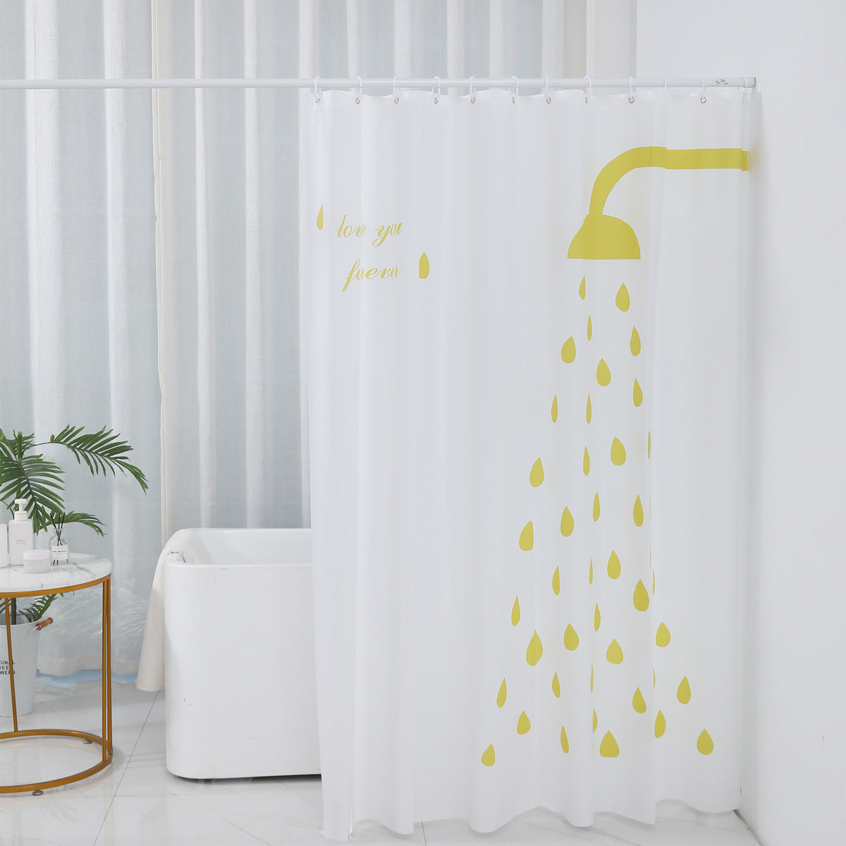 Inspirational Water Drop Shower Curtain