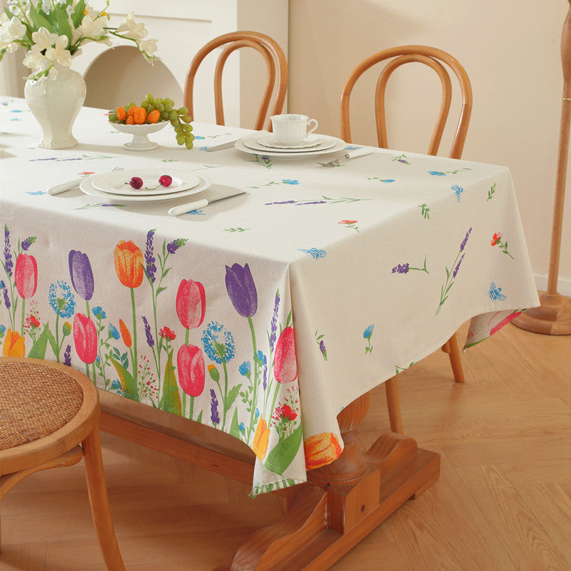 Decorative Floral Print Tablecloth