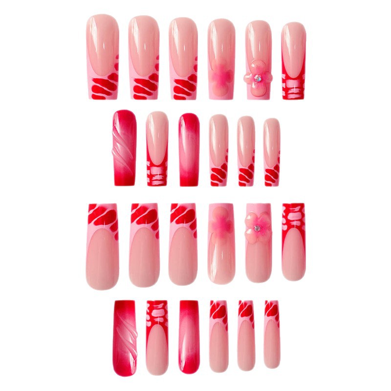 Decorative Floral Acrylic Press-On Nails Acalora