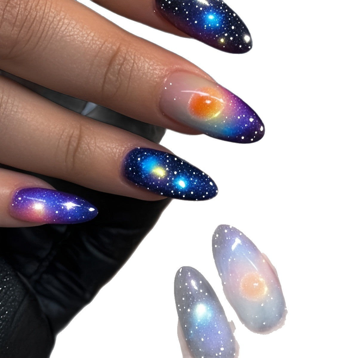 Celestial Galaxy-Themed Nail Art Acalora