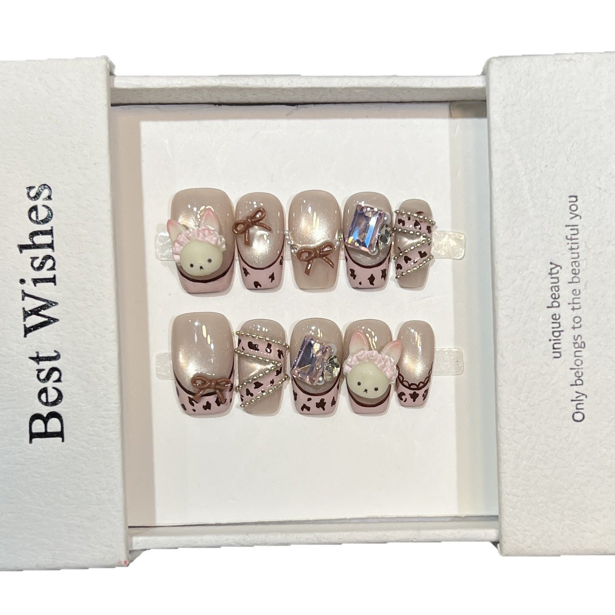 Whimsical Animal-Themed Press-On Nail Set Acalora