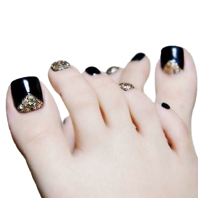 Premium Rhinestone-Embellished Press-On Toenail Set Acalora