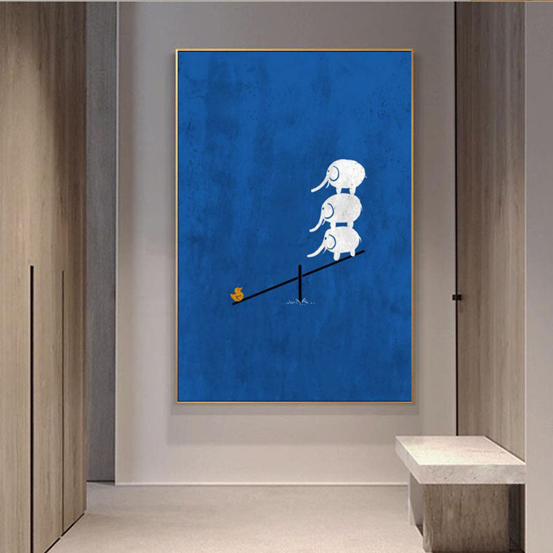 Playful Elephant-Themed Canvas Art