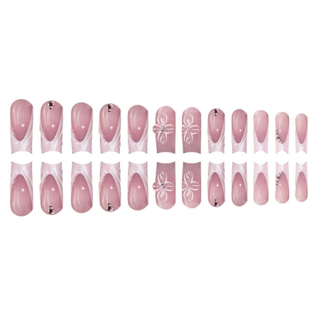 Elegant Floral Press-On Nail Art Acalora