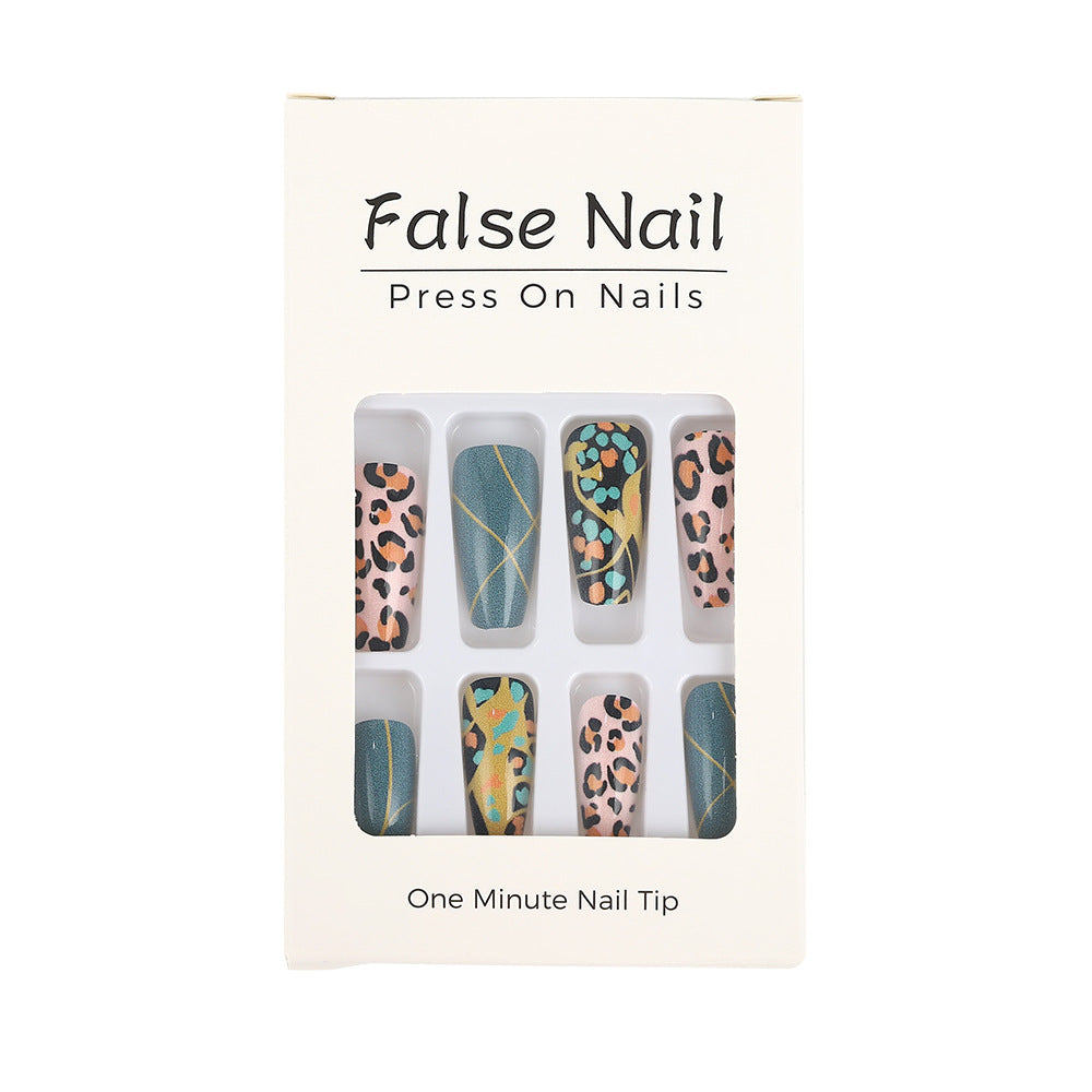Creative artificial nails in modern animal print design Acalora
