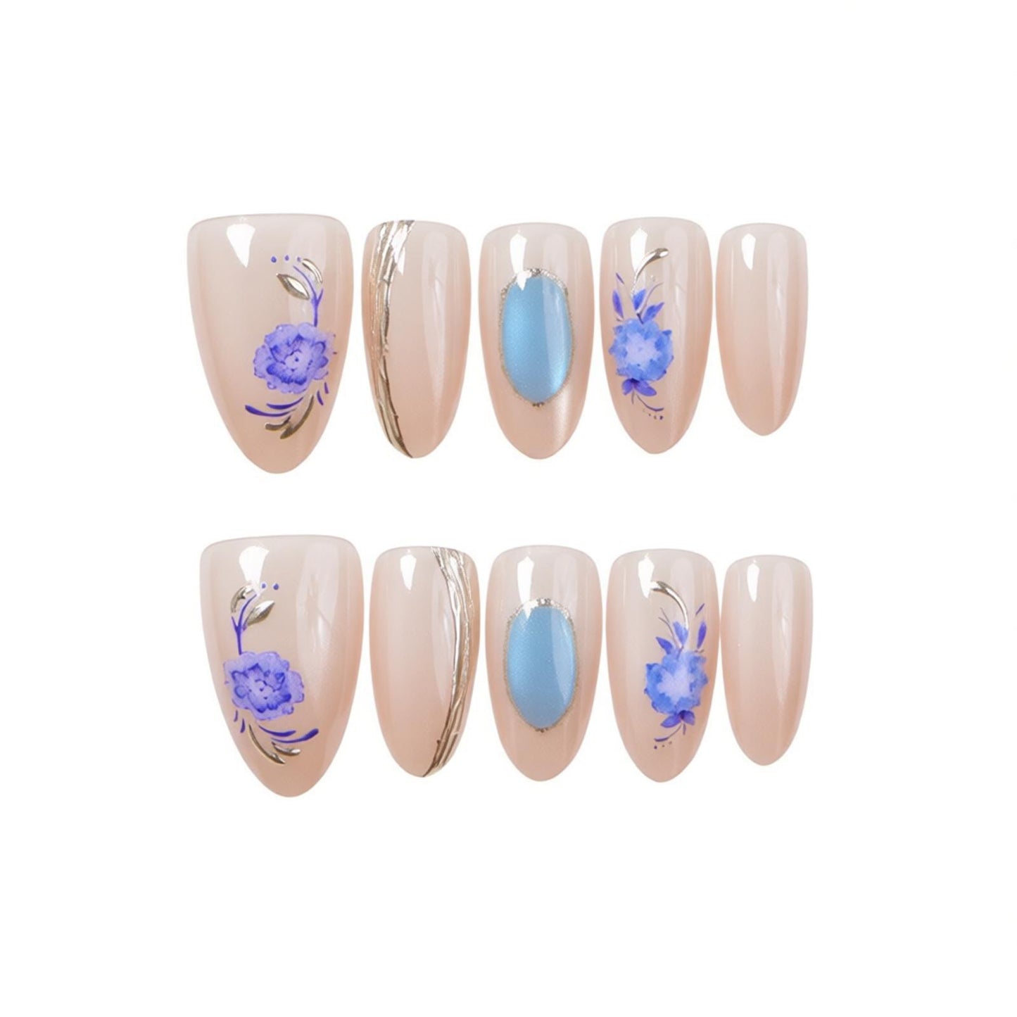 Elegant Floral Design Press-On Nails Acalora