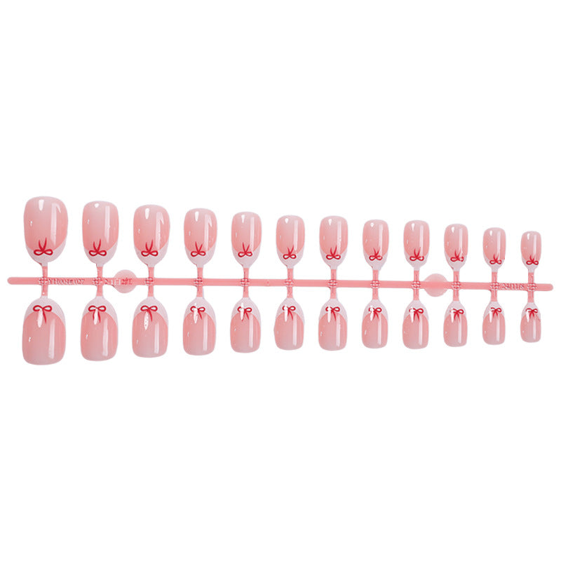 Creative Bow-Embellished Press-On Nail Set Acalora