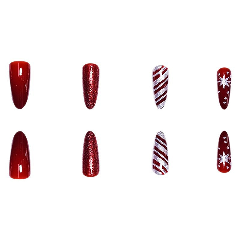 Festive Holiday Stiletto Nail Art Acalora