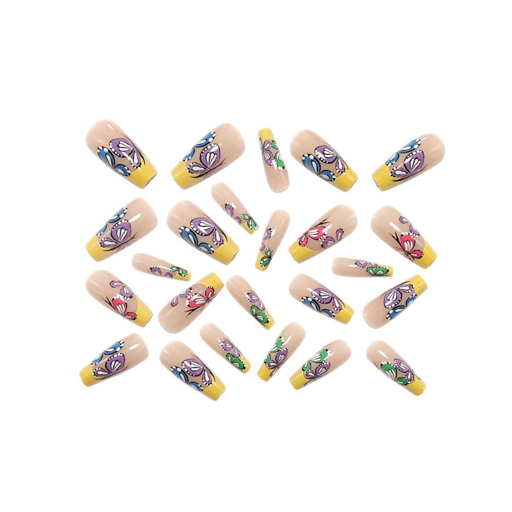 Nail set with intricate butterfly design Acalora