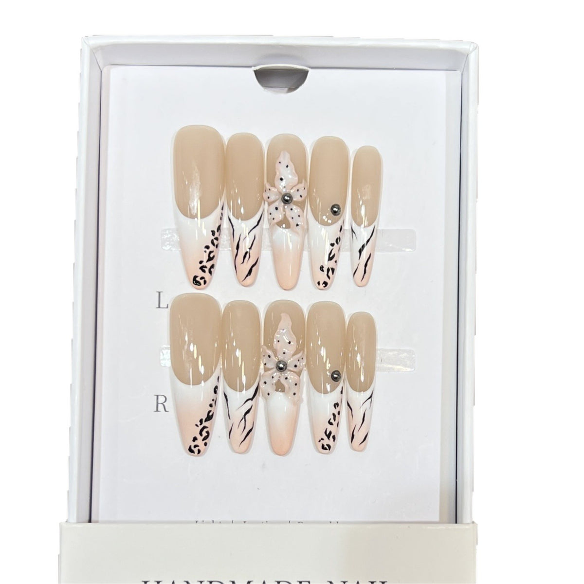 Artistic Stiletto Nail Art Set with Elegant Decorative Elements Acalora