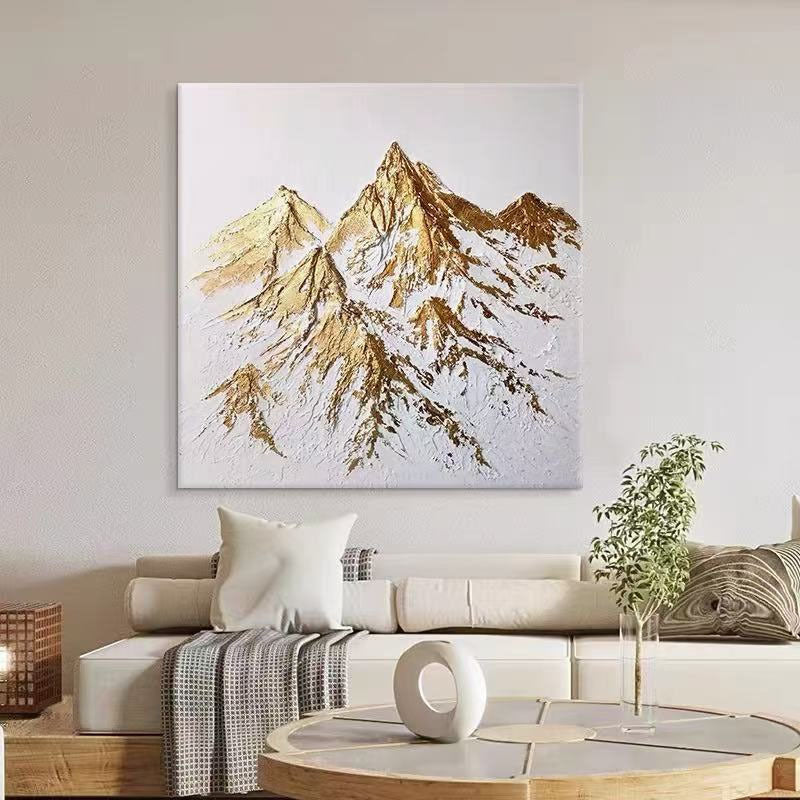 Textured Mountain Gold Foil Canvas Artwork