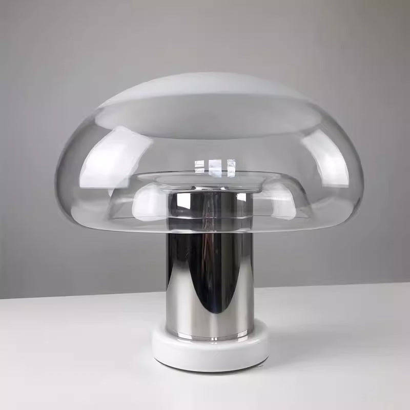 Contemporary Glass Table Lamp with Sculptural Base