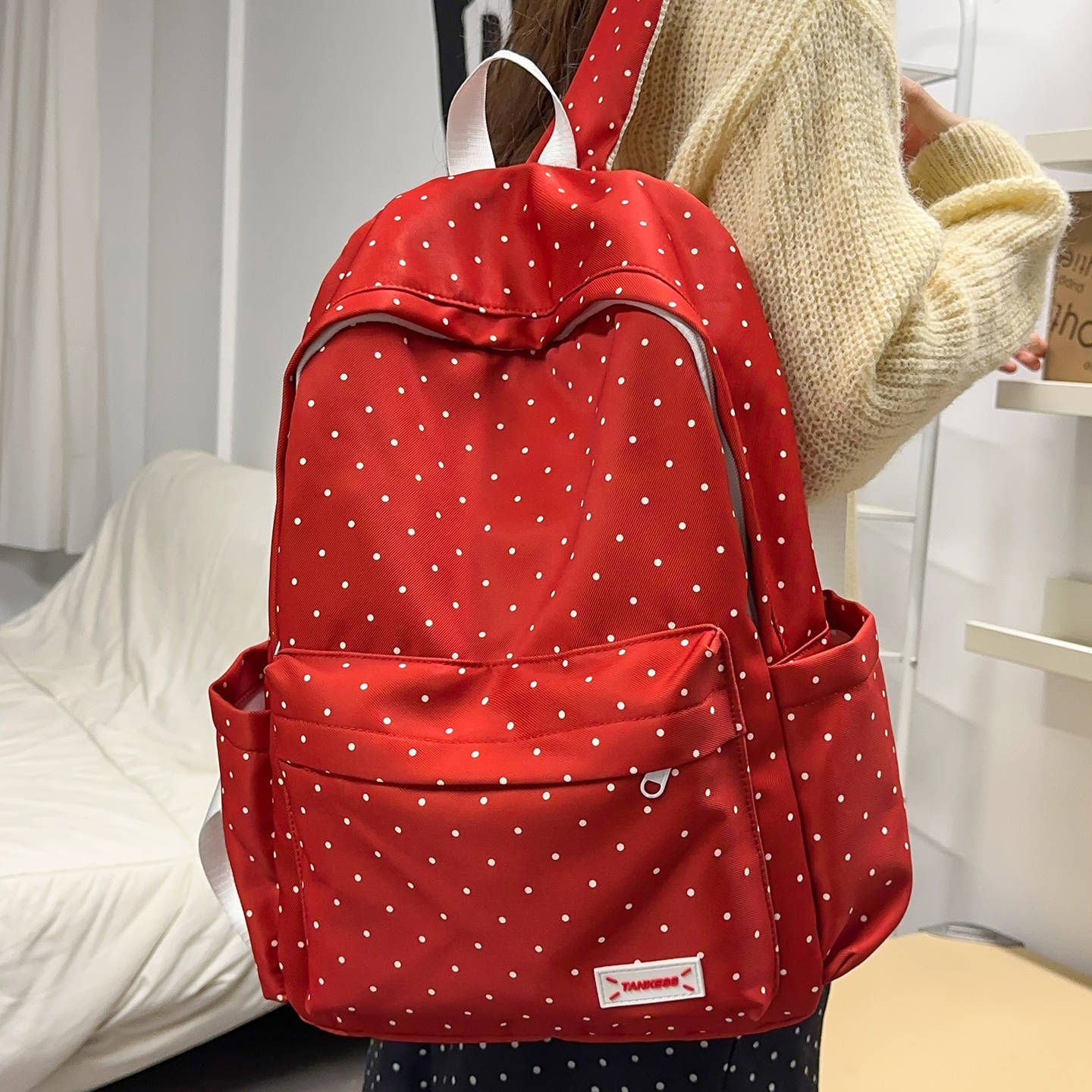 Stylish Polka Dot Backpack Acalora