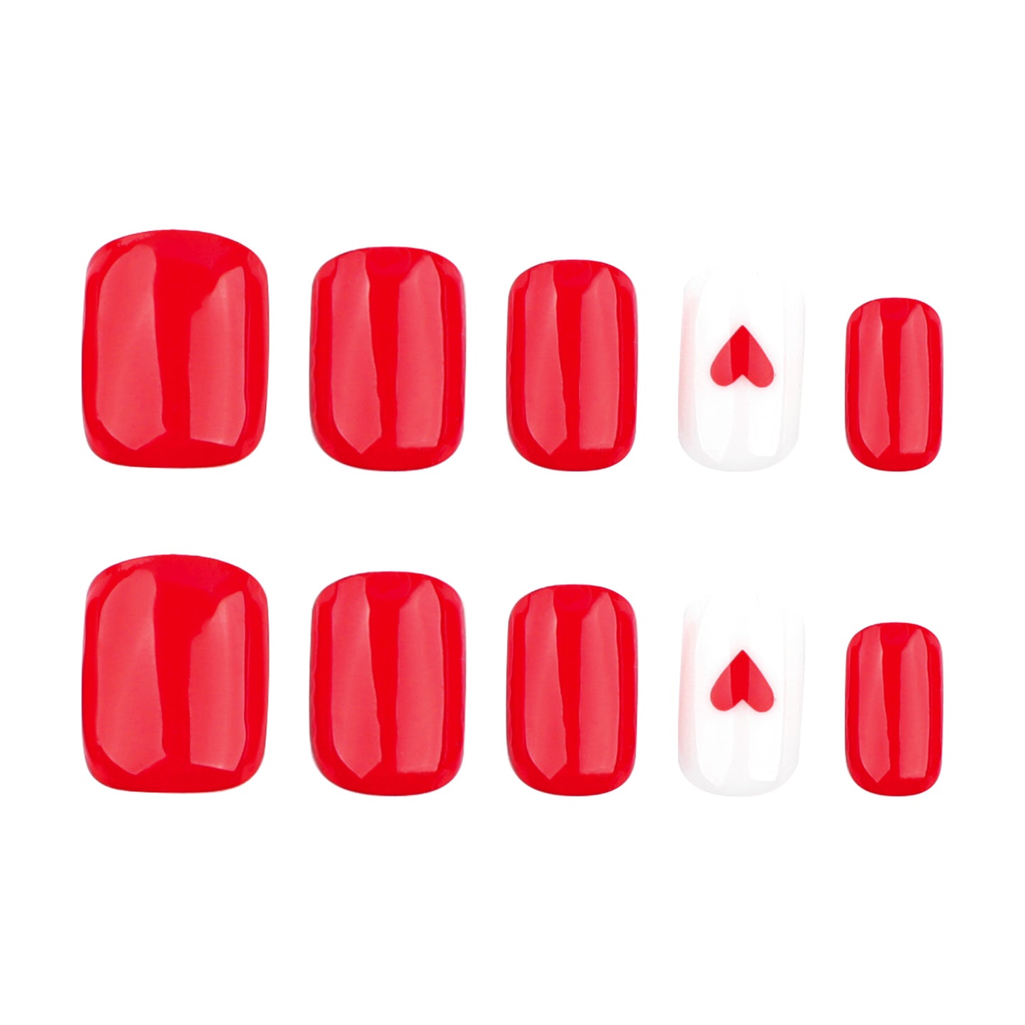 Heart-Embellished Premium Press-On Nail Set Acalora
