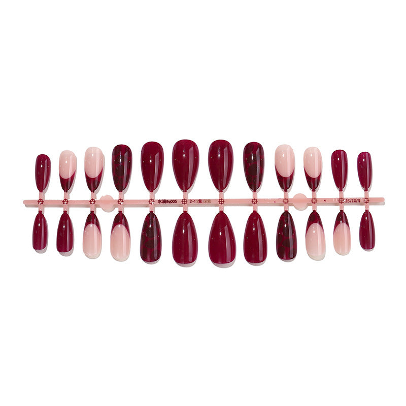 Stylish Press-On Nail Set with Geometric and Gradient Designs Acalora