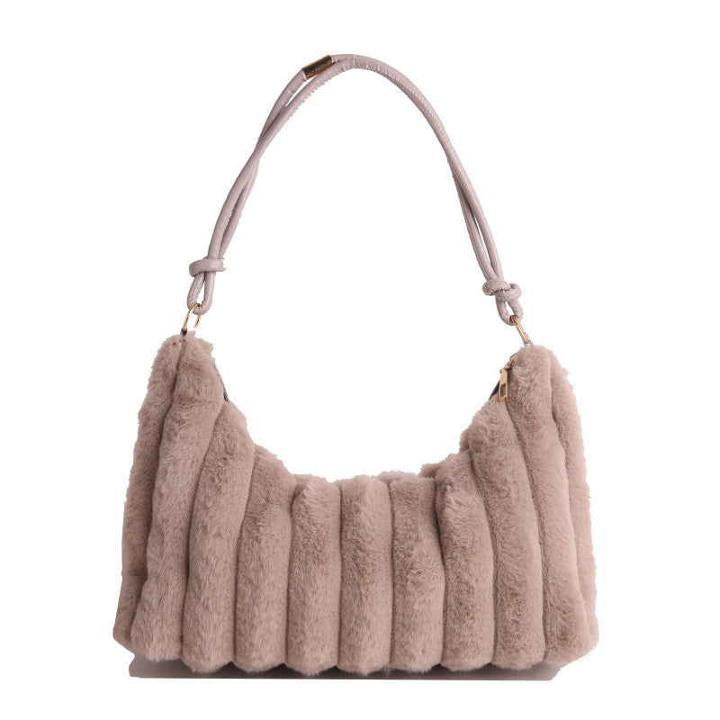 Luxurious Faux Fur Hobo Bag Acalora