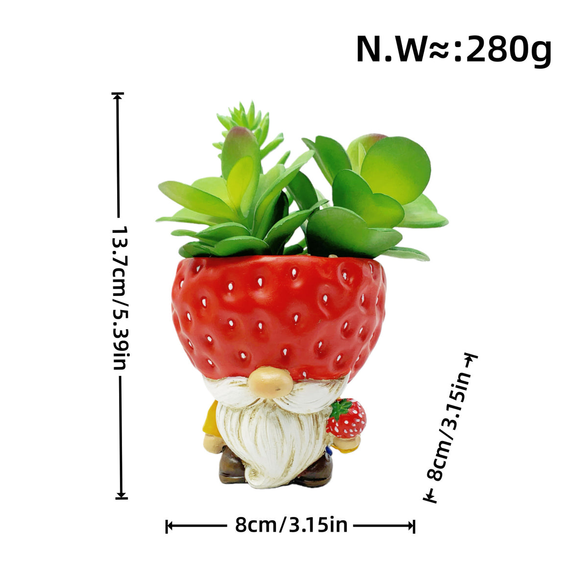 Original flower pot figure with gnome motif Acalora