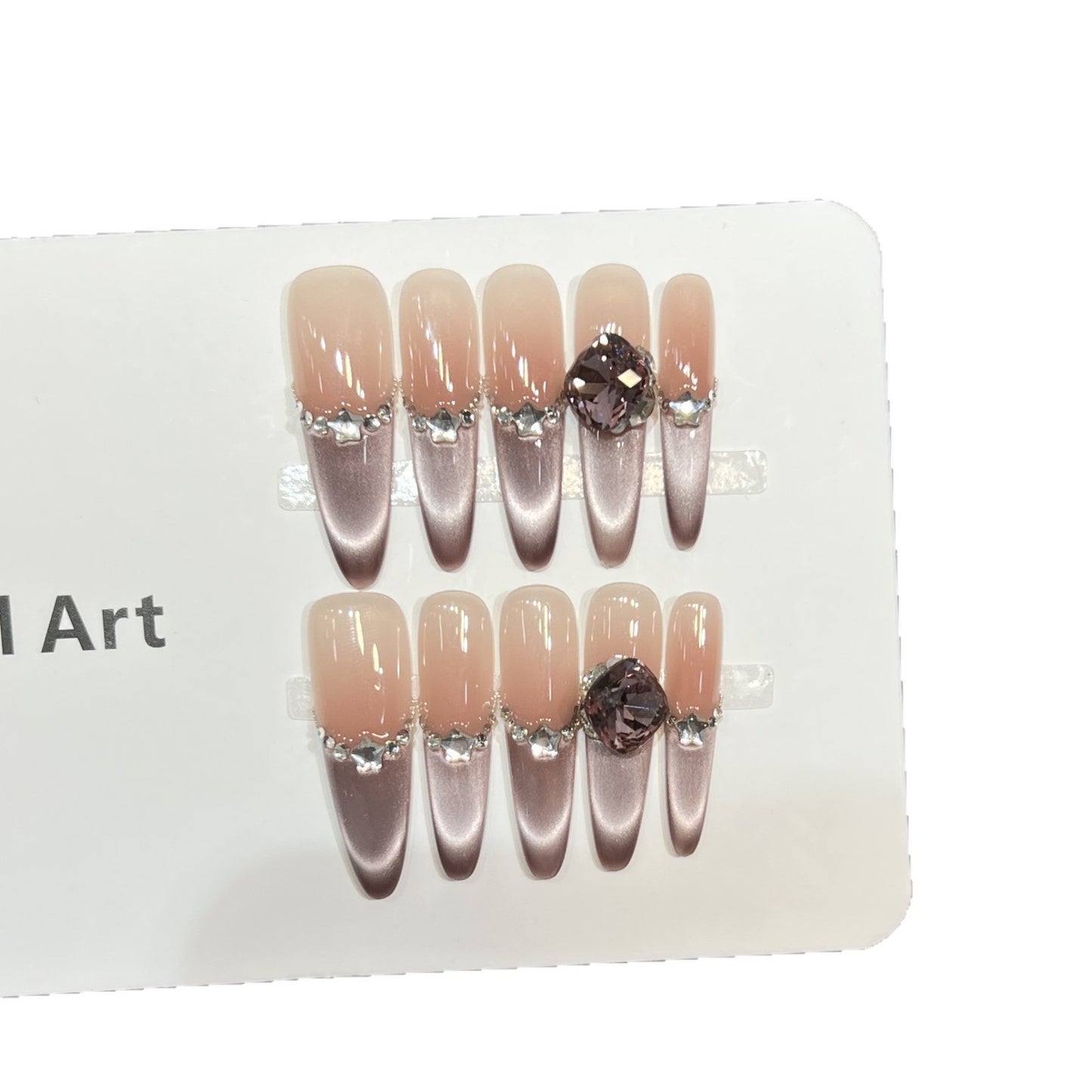 Decorative Crystal-Embellished Acrylic Nail Tips Acalora