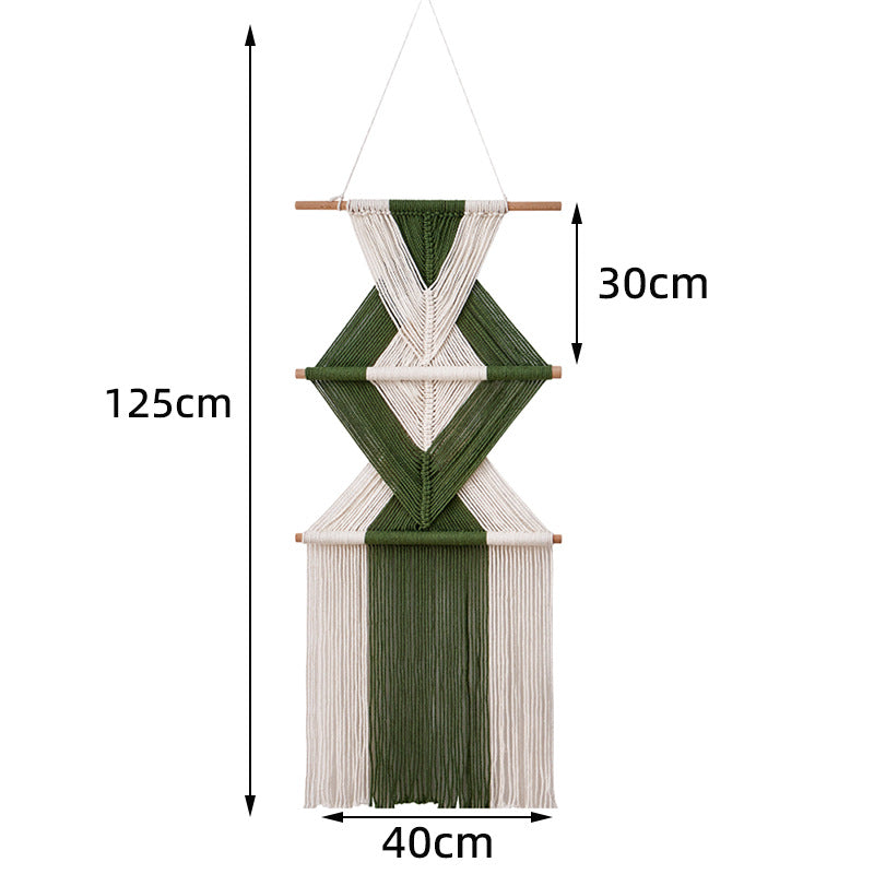 Macramé Wall Decor with Geometric Pattern Acalora