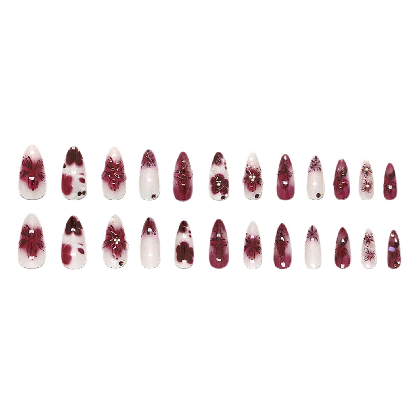 Floral 3D Press-On Nail Set Acalora