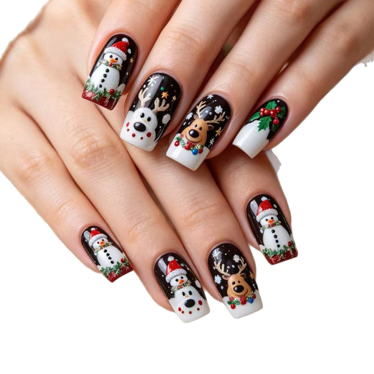 Festive 3D Holiday Character Nail Art Acalora