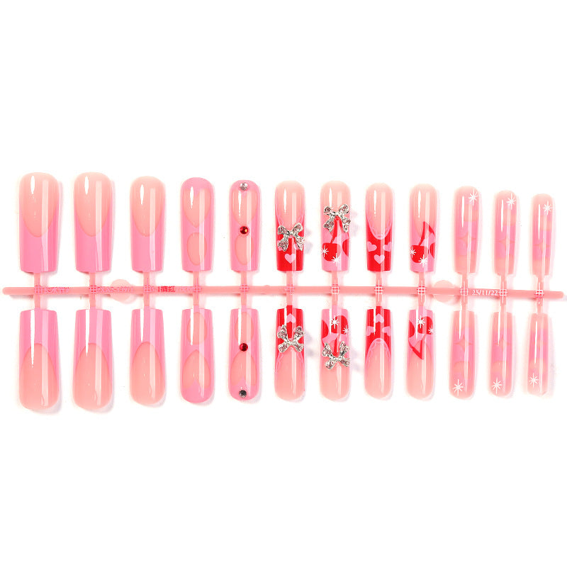 Premium Decorative Press-On Nail Art Set with Rhinestones and Unique Patterns Acalora