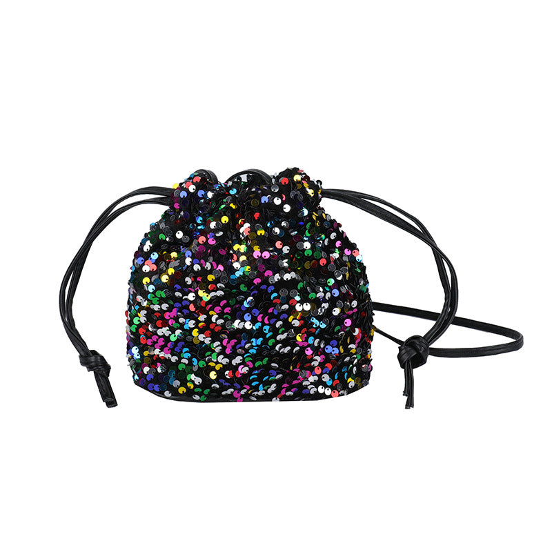 Glittery Sequin Drawstring Mini Bag Acalora
