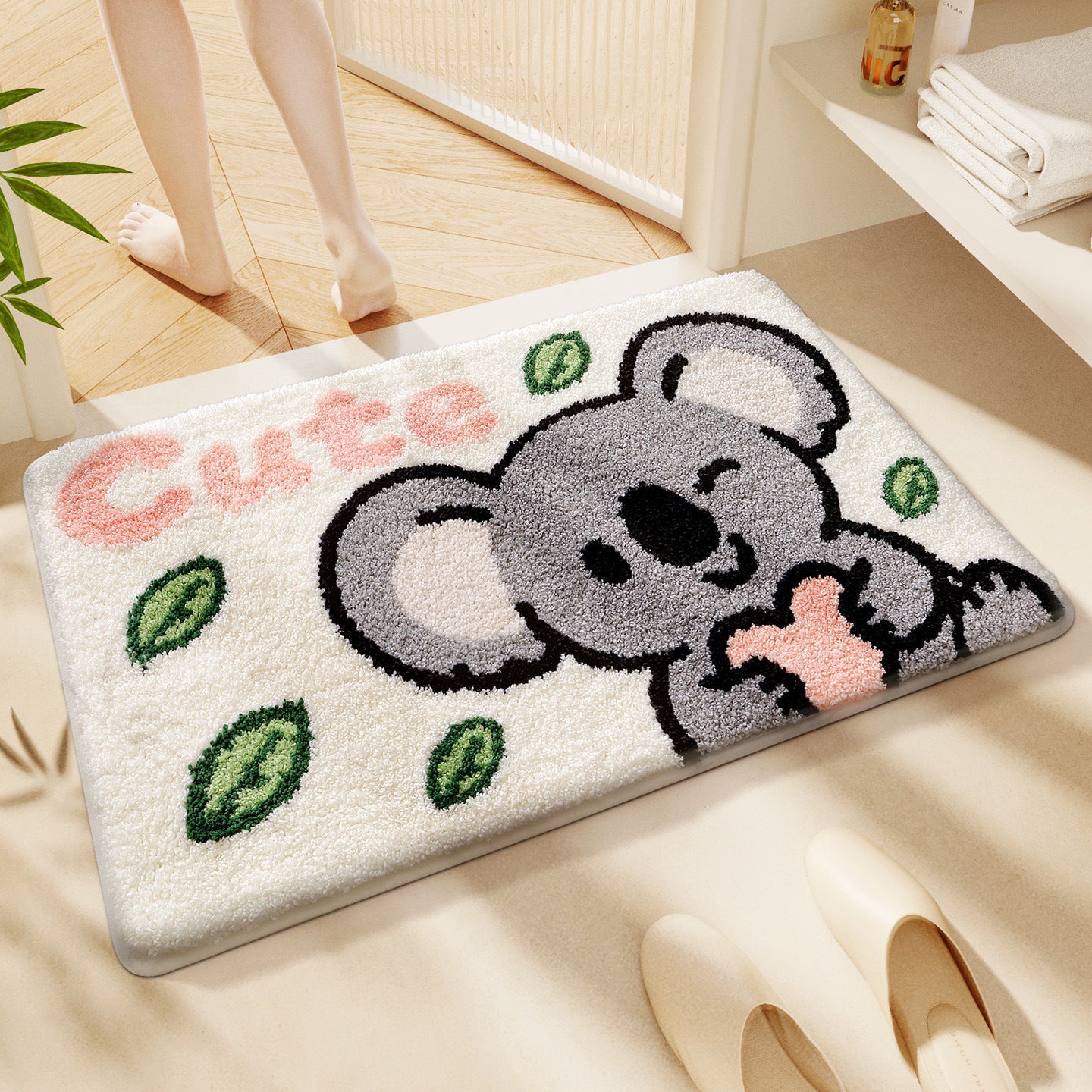 Cute Cartoon Cat Bath Rug