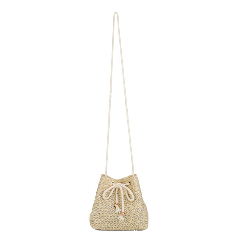 Bohemian-Inspired Woven Mini Drawstring Bag Acalora